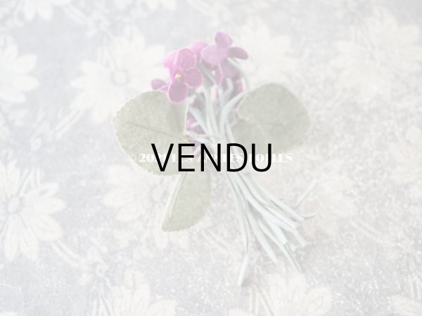 画像3: アンティーク　菫のブーケの布花 ベルベット コサージュ (3)