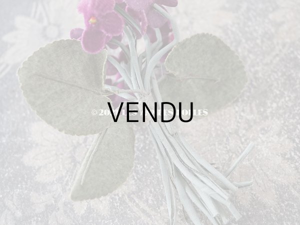 画像4: アンティーク　菫のブーケの布花 ベルベット コサージュ (4)
