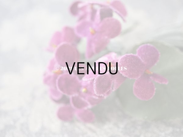 画像5: アンティーク　菫のブーケの布花 ベルベット コサージュ (5)