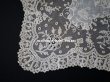 画像10: 19世紀 アンティーク イニシャル・モノグラム刺繍入り 結婚式のハンカチ アプリカシオン・アングルテール (ボビンレース)　 (10)