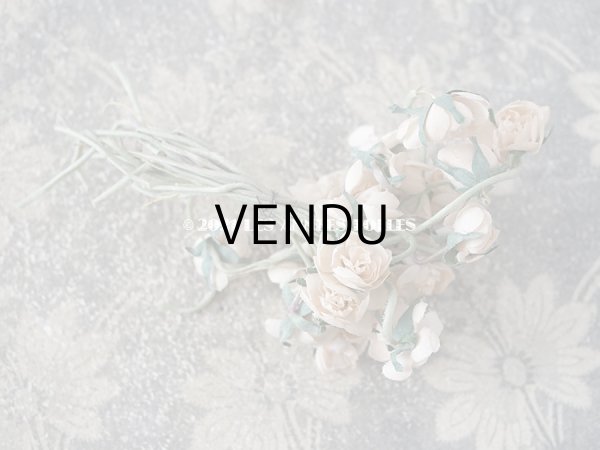 画像7: アンティーク パウダーピンクの薔薇の布花 コサージュ  (7)