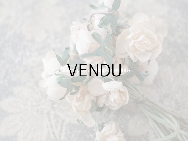 画像6: アンティーク パウダーピンクの薔薇の布花 コサージュ  (6)