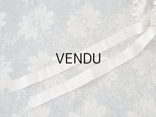 画像11: アンティーク ドール用 小さなボネ パウダーピンクのシルクリボン＆手編みのレース (11)