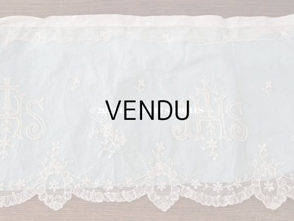 画像9: アンティーク 教会の祭壇用 レースのパネル 139×29.4cm (9)