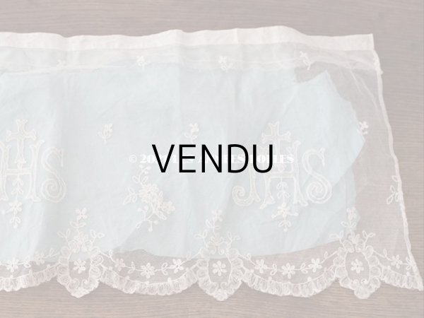 画像10: アンティーク 教会の祭壇用 レースのパネル 139×29.4cm (10)