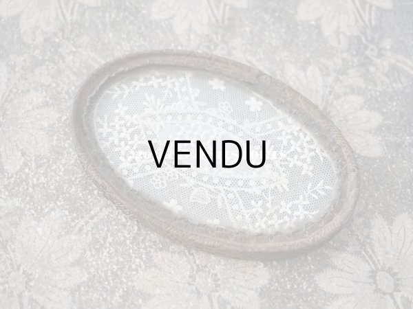 画像3: 1900年代 アンティーク 小さなガラストレイ レースの装飾 小物入れ (3)