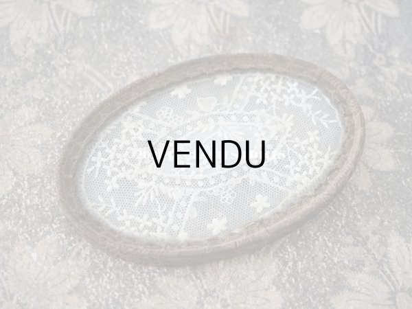 画像5: 1900年代 アンティーク 小さなガラストレイ レースの装飾 小物入れ (5)