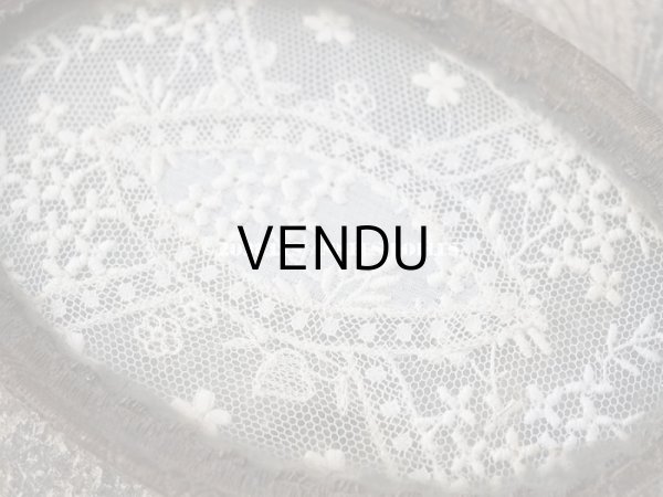 画像4: 1900年代 アンティーク 小さなガラストレイ レースの装飾 小物入れ (4)