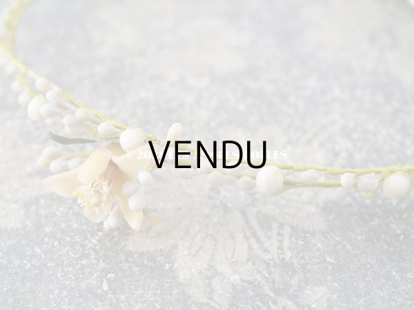 画像9: アンティーク ワックスフラワーのティアラ & ブートニアのセット ウェディング 結婚式 オレンジブロッサム (9)