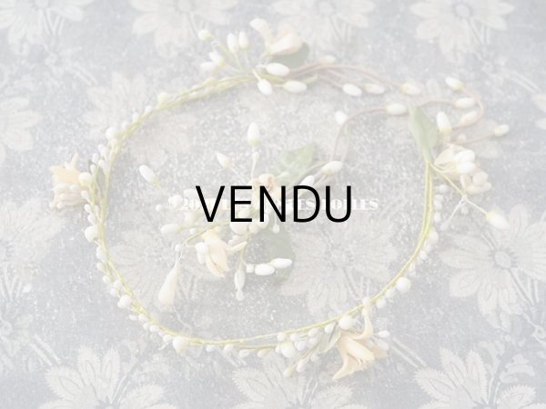 画像3: アンティーク ワックスフラワーのティアラ & ブートニアのセット ウェディング 結婚式 オレンジブロッサム (3)