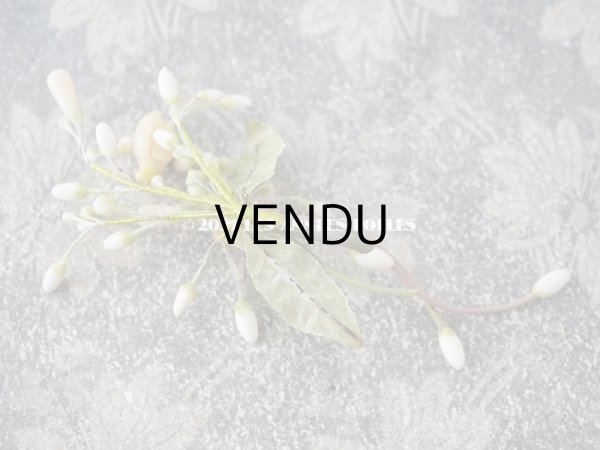 画像7: アンティーク ワックスフラワーのティアラ & ブートニアのセット ウェディング 結婚式 オレンジブロッサム (7)