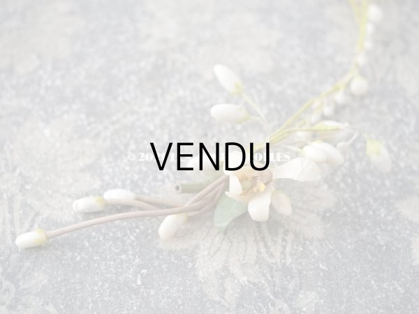 画像13: アンティーク ワックスフラワーのティアラ & ブートニアのセット ウェディング 結婚式 オレンジブロッサム (13)