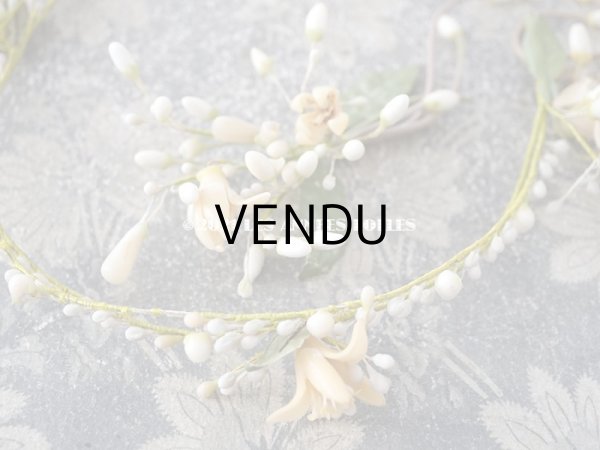 画像4: アンティーク ワックスフラワーのティアラ & ブートニアのセット ウェディング 結婚式 オレンジブロッサム (4)