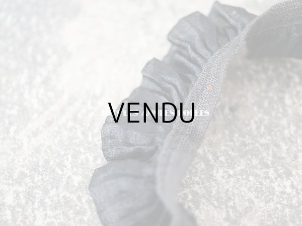 画像3: アンティーク  シルクオーガンジーのフリルリボン ダブル ブラック  2.3cm幅  49cm (3)