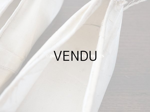 画像11: 1900年代 アンティーク リボンが結ばれた ウェディング シューズ オフホワイトのシルクサテン (11)