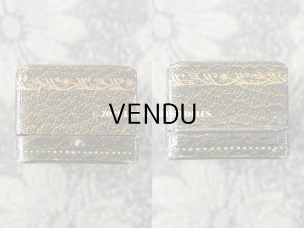 画像3: アンティーク リングボックス ジュエリーボックス 金彩入り グリーン (3)