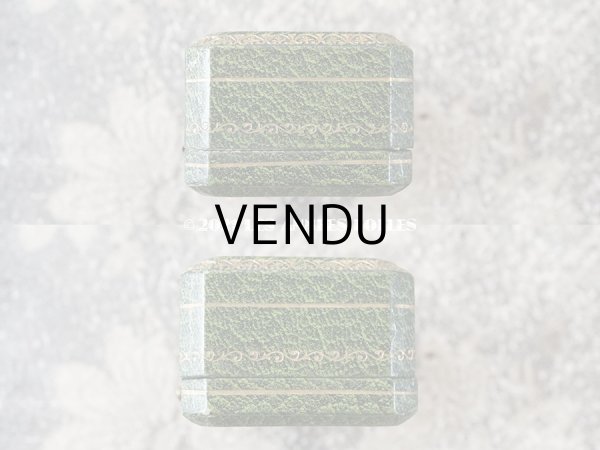 画像5: アンティーク  ピアス用 金彩入り ジュエリーボックス グリーン (5)