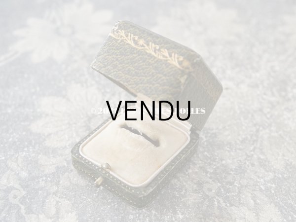 画像5: アンティーク リングボックス ジュエリーボックス 金彩入り グリーン (5)