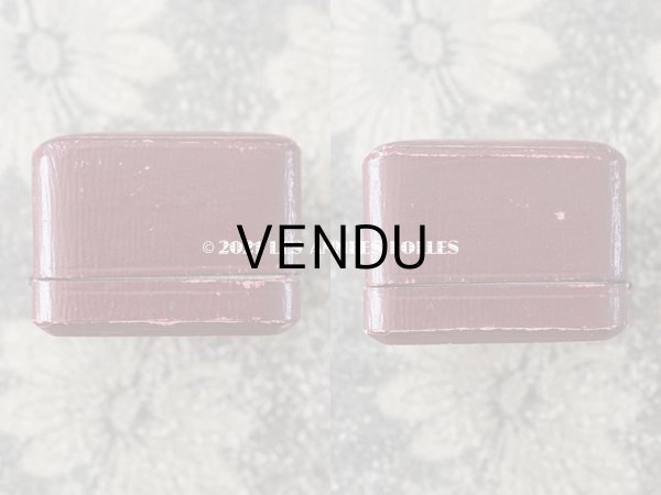 画像7: アンティーク リングボックス ジュエリーボックス 金彩入り ボルドー (7)