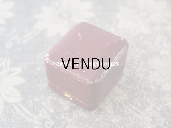 画像4: アンティーク リングボックス ジュエリーボックス 金彩入り ボルドー (4)