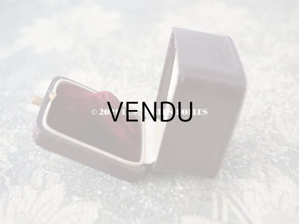 画像3: アンティーク 本革製 リングボックス ジュエリーボックス 金彩入り ボルドー (3)