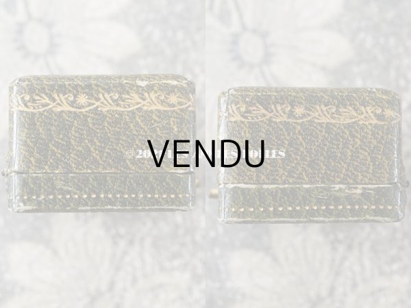 画像4: アンティーク リングボックス ジュエリーボックス 金彩入り グリーン (4)