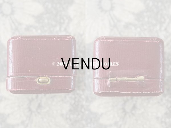 画像6: アンティーク リングボックス ジュエリーボックス 金彩入り ボルドー (6)