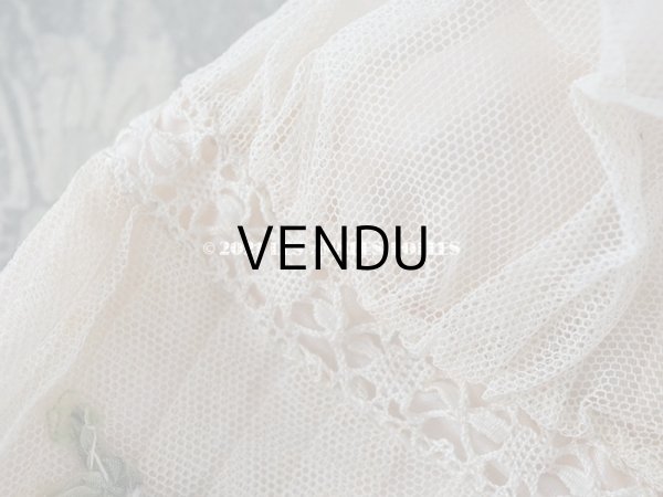 画像4: 1920年代 アンティーク ボネ ベビーピンクのシルクリボン & ロココトリム  (4)