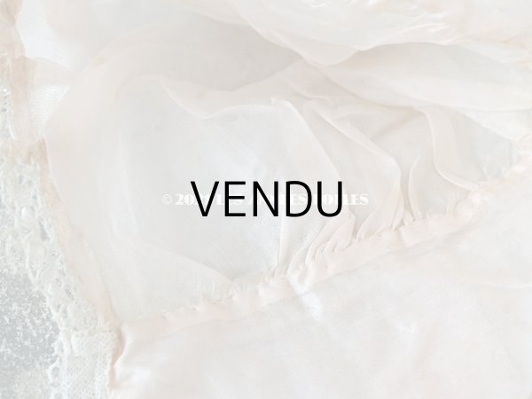 画像12: 1920年代 アンティーク ボネ ベビーピンクのシルクリボン & ロココトリム  (12)