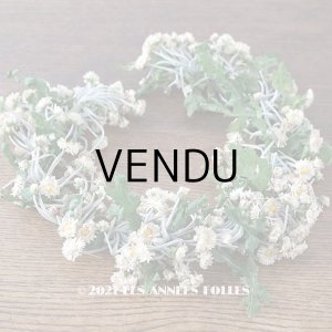 画像: 1900年代 アンティーク デイジーのティアラ 花冠 布花