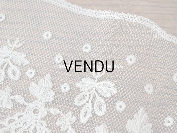 画像4: 19世紀 アンティーク  薔薇模様　手編みのボビンレース アプリカシオン・アングルテール 105cm 幅9.5cm   (4)