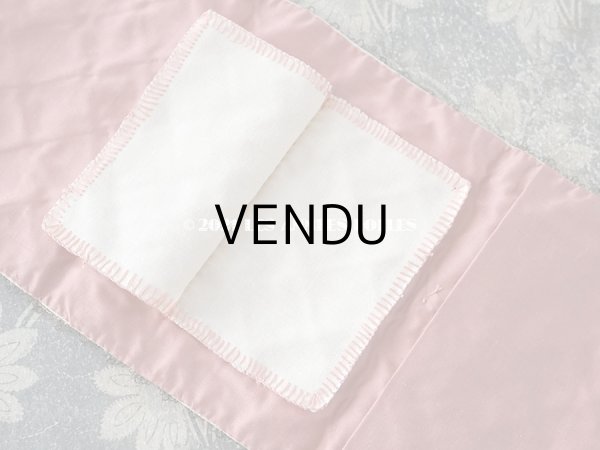 画像8: アンティーク シルク製 リボン刺繍の小さなポシェット 裁縫道具入れ (8)