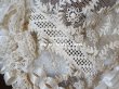 画像14: アンティーク ドール用 小さなボネ オフホワイトのシルクリボン＆手刺繍・手編みのレース (14)