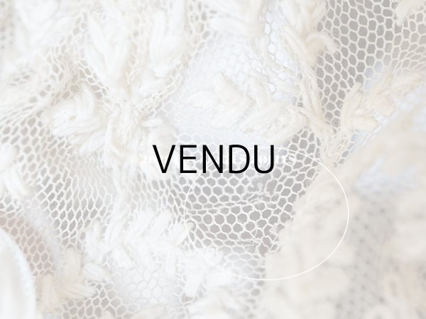 画像17: アンティーク ドール用 小さなボネ オフホワイトのシルクリボン＆手刺繍・手編みのレース (17)