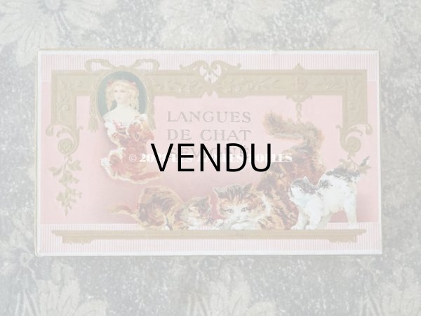 画像3: アンティーク ラングドシャのお菓子箱  『マルキーズ・ ドゥ・セヴィニエ』 LANGUES DE CHAT SEVIGNE - MARQUISE DE SEVIGNE PARIS - (3)