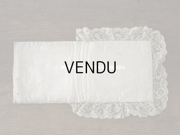 画像7: アンティーク リボンが結ばれたハンキーケース　ポシェット ピンク レース付き (7)