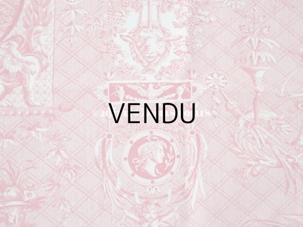 画像5: 1900年代 アンティーク 天使＆鳥＆スフィンクス　 コットン製ファブリック   (5)