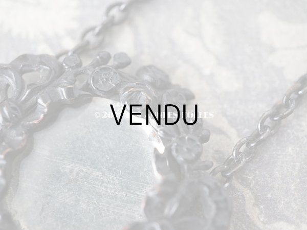 画像7: アンティーク フォトフレームのペンダント 薔薇＆リボン (7)