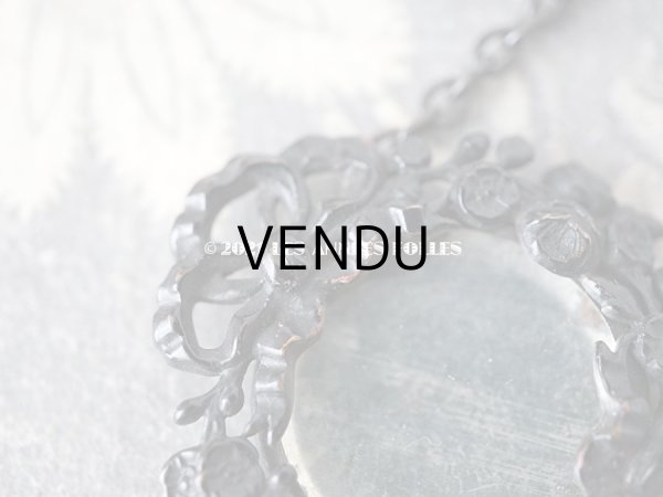 画像6: アンティーク フォトフレームのペンダント 薔薇＆リボン (6)