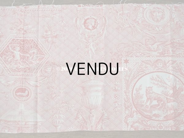 画像13: 1900年代 アンティーク 天使＆鳥＆スフィンクス　 コットン製ファブリック   (13)