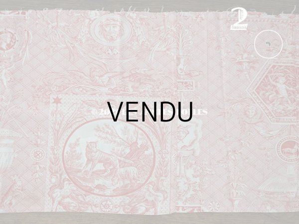 画像10: 1900年代 アンティーク 天使＆鳥＆スフィンクス　 コットン製ファブリック   (10)