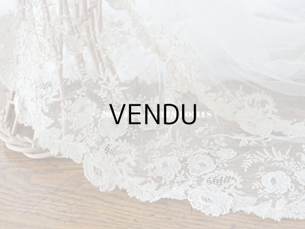 画像8: アンティーク  ウェディングヴェール  約210×194cm アプリカシオン・ブリュッセル (ニードルレース & ボビンレース)　 (8)