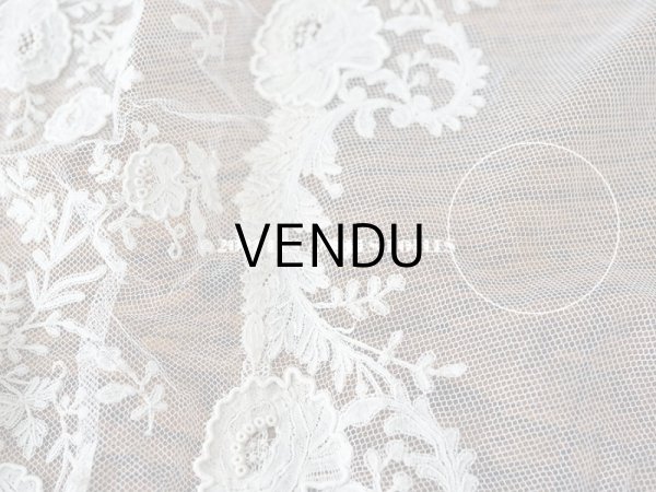 画像10: アンティーク  ウェディングヴェール  約210×194cm アプリカシオン・ブリュッセル (ニードルレース & ボビンレース)　 (10)