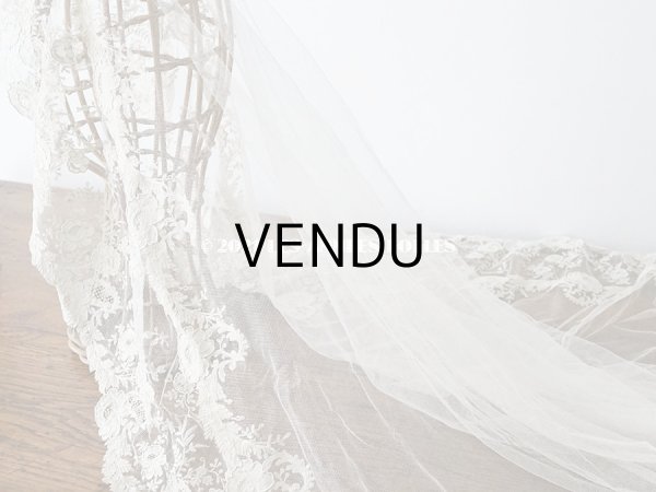 画像5: アンティーク  ウェディングヴェール  約210×194cm アプリカシオン・ブリュッセル (ニードルレース & ボビンレース)　 (5)