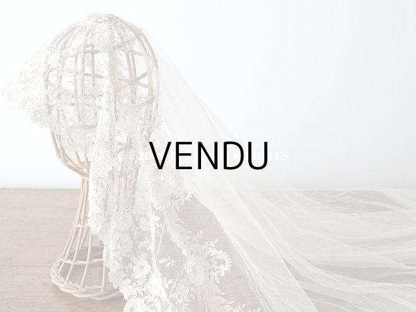 画像4: アンティーク  ウェディングヴェール  約210×194cm アプリカシオン・ブリュッセル (ニードルレース & ボビンレース)　 (4)