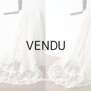 画像: アンティーク  ウェディングヴェール  約210×194cm アプリカシオン・ブリュッセル (ニードルレース & ボビンレース)　