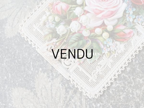 画像4: 19世紀末 アンティーク立体 カニヴェ 薔薇＆鈴蘭＆勿忘草のブーケ (4)