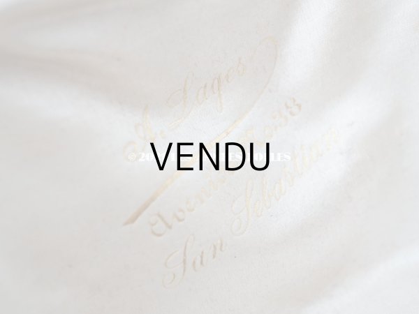 画像4: １９世紀末 アンティーク ジュエリーボックス ブローチ＆ピアス用　ベルベット ＆ シルクサテン   (4)