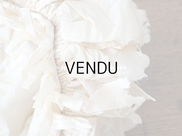 画像14: アンティーク シルク製 小さな女の子用 帽子 アイボリー色 ピンクベージュのリボン＆レース (14)