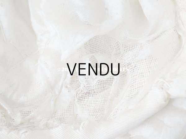 画像16: アンティーク シルク製 小さな女の子用 帽子 アイボリー色 ピンクベージュのリボン＆レース (16)